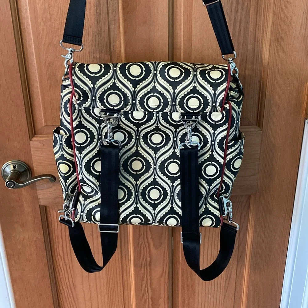 Petunia Pickle Bottom Black/Off White Geometric Backpack computer or diaper bag